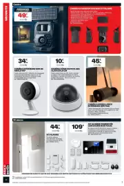 Catalogue Brico Dépôt page 10: CAMÉRA INTÉRIEURE WIFI HD €34,90, CAMÉRA SURVEILLANCE EXTÉRIEURE WIFI FIXE €45,90