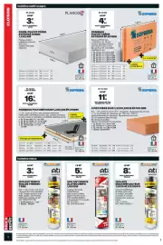 Catalogue Brico Dépôt page 4: SOPREMA 4 PNX FIBRE BOIS €11,19, THERMEO isolant multiréflecteur €8,39