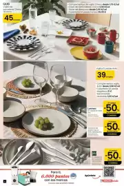 Folleto Eroski Página 4: Complementos de vajilla cherry €1,75, Copa de vidrio tallado trama €2,90