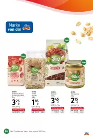 Dm Flugblatt Seite 3: Marke von dm Bio Landwirtschaft ERDBEER SCHEIBEN geflorgetrocknet dm Vegan 100% Fruths BO 25ge Bio D