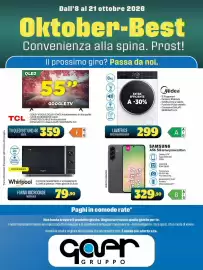 Volantino Gaer Pagina 1: Lavatrice Midea €299,00, Forno microonde Whirlpool €79,90