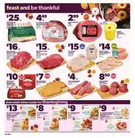 Loblaws flyer week 41 Page 4: PC spiral-sliced bone-in half ham €4,49, New Zealand french lamb rack €25,00