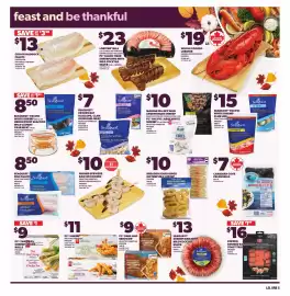 Loblaws flyer week 41 Page 5: Canadian cove pei mussels €7,00, PC black tiger shrimp ring with mild cocktail sauce €23,00