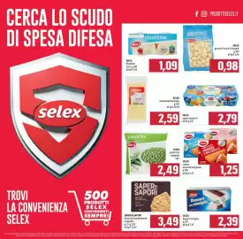 Volantino Emisfero Pagina 22: Saper di sapori focaccia alla genovese €3,49, SELEX piselli fini surgelati €2,49