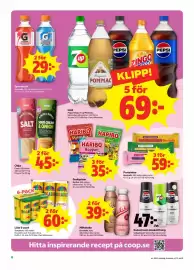 Stora Coop reklamblad vecka 42 Sida 8: Proteinbar €59,00, Läsk €69,00