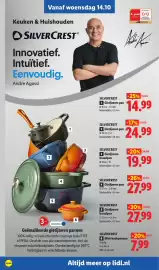 Lidl folder week 42 Pagina 32: Silvercrest Mini-kookpannen €7,99, Silvercrest Gietijzeren pan €27,99