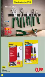 Lidl folder week 42 Pagina 46: Parkside Tang €2,49, Uhu Secondelijm €0,99
