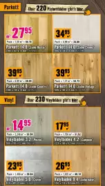 Hornbach Flugblatt Seite 10: Parkett Über 220 Parkettböden gibt's hier 2 2795 Pack = 1,58 m² = 44.16 Parkett 14.0 „Eiche