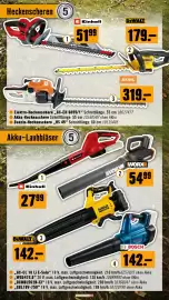 Hornbach Flugblatt Seite 6: MASCHINEN Heckenscheren (5 NGARANTIE 1 Einhell 5199 ERANCK DEWALT 179.- 2 STIHL DEWALT 3 319.- 1