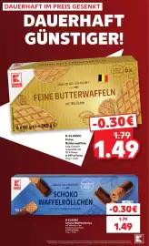Kaufland Prospekt Seite 6: K-CLASSIC Schoko-Waffelr"ollchen €1,49, K-CLASSIC Feine Butterwaffeln €1,49