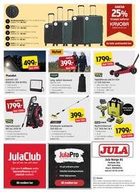 Jula kundeavis Side 8: Hamron Teleskopisk vaskebørste €399,00, MeeC Tools høytrykksspyler €1.799,00