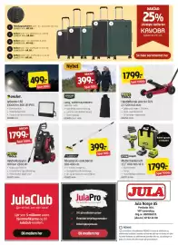 Jula kundeavis Side 8: Hamron Teleskopisk vaskebørste €399,00, MeeC Tools høytrykksspyler €1.799,00