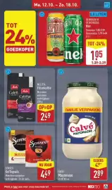 ALDI folder week 42 Pagina 21: Heineken of Desperados Bier €1,05, Calvé Mayonaise €2,89
