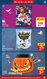 ALDI folder week 42 Pagina 27: Melkchocoladeballen €2,79, Pompoen snoeppot €3,49