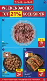 ALDI folder week 42 Pagina 49: Soepballetjes €3,49, Ibérico fuet plakjes €1,49