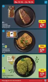 ALDI folder week 42 Pagina 7: Schnitzel met pretzelpanade €5,99, Entrecote pepermarinade €4,99