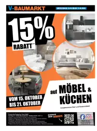 V Baumarkt Prospekt woche 42 Seite 4: V-BAUMARKT GÜLTIG VON DO. 15.10. BIS MI. 21.10.2026 15% RABATT** STAT VOM 15. OKTOBER
