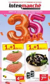 Intermarché folder week 42 Pagina 1: Boerengehakt puur varkensvlees €4,19, Zeeuwse mosselen €7,99