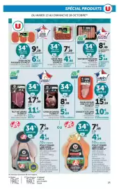 Catalogue Hyper U page 25: Label Rouge Poulet Blanc Fermier €4,94, U SAUCISSE DE TOULOUSE €5,60