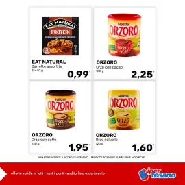 Volantino Iper Tosano settimana 41 Pagina 1: Orzoro Orzo con cacao €2,25, Orzoro Orzo con caffè €1,95