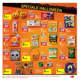 Volantino Carrefour Market Pagina 11: Caramelle Toffè Elah €1,39, Accessori e Decorazioni Halloween Assortite €2,99