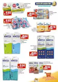 Folheto Bolama Página 11: Leite mimosa s/lactose magro €1,04, Leite mimosa magro meio gordo €0,84