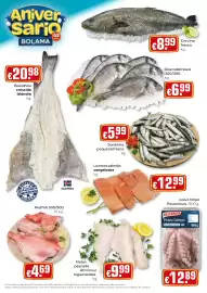 Folheto Bolama Página 6: Corvina fresca €8,99, Dourada fresca €6,99