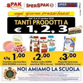 Volantino Spak Supermercati Pagina 1: Prosciutto cotto Gran Rosa Casa Modena €1,00