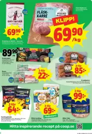 Stora Coop reklamblad vecka 42 Sida 2: Ätklar kyckling €69,00, Coop räkor i lake €99,00