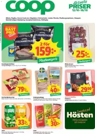 Coop Daglivs reklamblad vecka 42 Sida 1: Svea Smörgåspålägg €40,00, Arla ost familjefavoriter €79,00