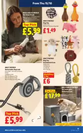 Lidl leaflet week 42 Page 19: Max & Mila's World Pet Stairs with Hideaway Cave €17,99, Max's World Dog Toy €1,49