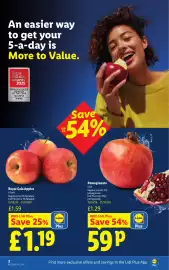 Lidl leaflet week 42 Page 2: Pomegranate €0,59, Royal Gala Apples €1,19