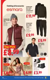 Lidl leaflet week 42 Page 26: Esmara Men Men's Half-Zip Jumper €9,99, Es mara men's padded gilet €8,99