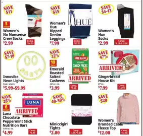 Ocean State Job Lot flyer week 41 Page 4: Women's Hue Socks €2,99, Gingerbread House Kit €7,99
