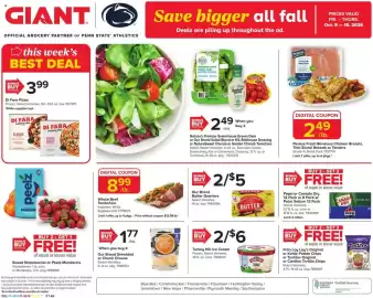 GIANT weekly ad week 41 Page 1: Our Brand Shredded or Chunk Cheese €1,77, Whole Beef Tenderloin €8,99