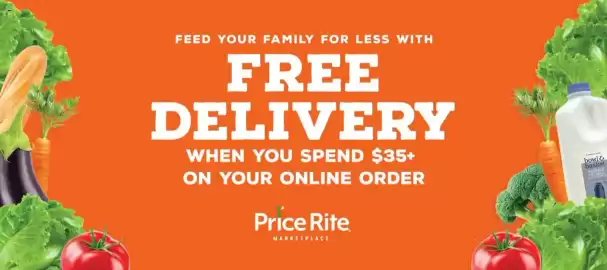 Price Rite circular week 41 Page 2: FEED YOUR FAMILY FOR LESS WITH FREE DELIVERY WHEN YOU SPEND $35+ ON YOUR ONLINE ORDER