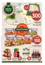 Coop Mega kundeavis Side 1: UTVALGTE BOKSER FRA COCA-COLA €30,00, SØRLANDSCHIPS €50,00