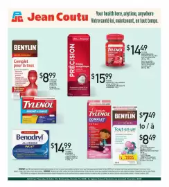 Jean Coutu flyer week 41 Page 1: ↓ Your health here, anytime, anywhere Jean Coutu Votre santé ici, maintenant, en tout