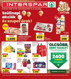 Interspar akciós újság hét 41 Oldal 1: PICK Téliszalámi €829,00, Coca-Cola, Fanta szénsavas üdítőital €1.219,00
