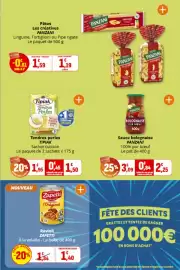 Catalogue Coccimarket page 18: PANZANI Sauce bolognaise €2,25, TIPIAK Tendres perles €1,95