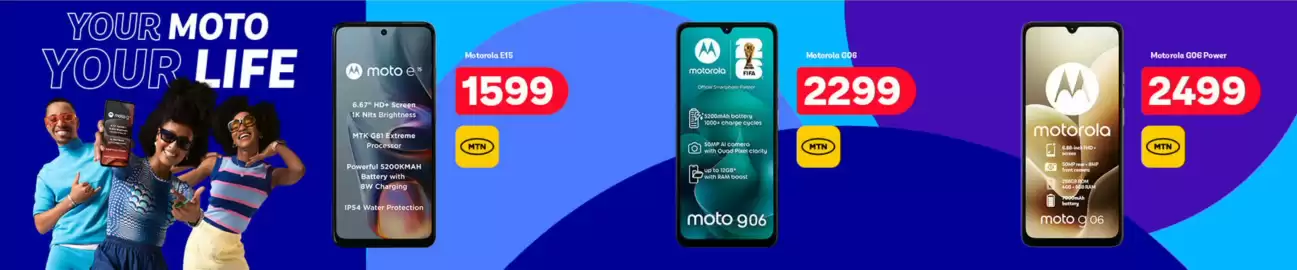 PEP catalogue Page 2: Motorola - moto g06 €2.499,00, Motorola - e15 €1.599,00