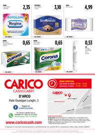 Volantino Carico Cash & Carry Pagina 32: Bicchieri trasparenti €0,53, Carta igienica Corona €0,65