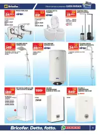 Volantino Bricofer Pagina 5: Sanitari Ovetto Filomuro IdraK €69,00, Caldaia condensazione Bluehelix Theta 24C Ferroli €599,00