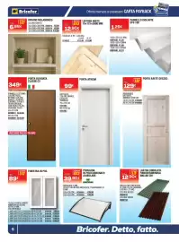 Volantino Bricofer Pagina 6: Listone abete €12,90, Porta abete grezzo €129,00