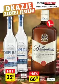 Intermarche gazetka Strona 1: Whisky Ballantine's €66,99, Wódka Soplica Szlachetna €25,99