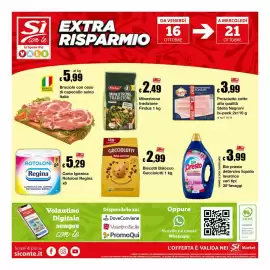 Volantino Sì con te Market Pagina 16: Braciole con osso di capocollo suino €5,99, Biscotti Balocco Gocciolotti €2,99