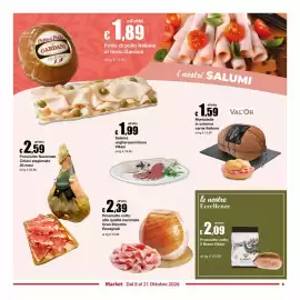 Volantino Sì con te Market Pagina 9: Prosciutto cotto il Brace Villani €2,09, Prosciutto Nazionale Ciriaci €2,59