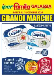 Volantino IperFamila Pagina 1: iper famila GALASSIA Con noi sei in famiglia. l'iperisparmio DALL'8 AL 18 OTTOBRE 2026
