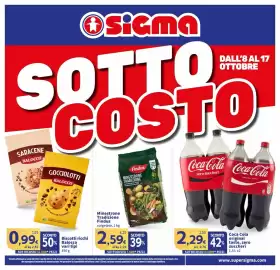 Volantino Sigma Pagina 1: Minestrone Tradizione Findus €2,59, Biscotti ricchi Balocco €0,99