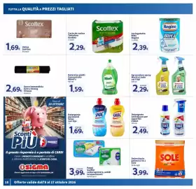 Volantino Sigma Pagina 18: Carta da cucina Tuttوفare Scottex €2,29, Detergente anticalcare per superfici Viakal €2,49